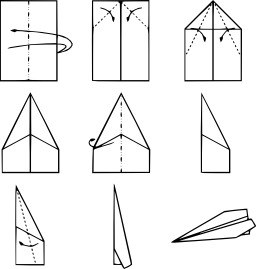 Avion de papier par pliage 10. Source : http://data.abuledu.org/URI/518f892d-avion-de-papier-par-pliage-10