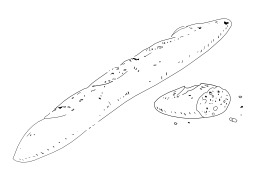 Baguette de pain. Source : http://data.abuledu.org/URI/5024fc64-baguette-de-pain