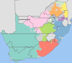 Carte des 11 langues d'Afrique du Sud. Source : http://data.abuledu.org/URI/5043e597-carte-des-11-langues-d-afrique-du-sud