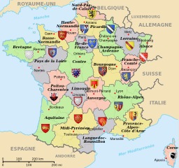 Carte des régions de France avec blasons. Source : http://data.abuledu.org/URI/50787be0-carte-des-regions-de-france-avec-blasons