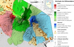 Carte géologique du Kilimanjaro en Tanzanie. Source : http://data.abuledu.org/URI/506cb1e1-carte-geologique-du-kilimanjaro-en-tanzanie
