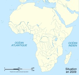Carte hydrographique vierge de l'Afrique. Source : http://data.abuledu.org/URI/51ca2668-carte-hydrographique-vierge-de-l-afrique