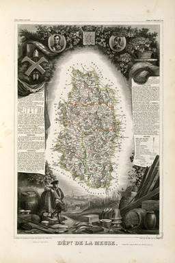 Carte illustrée du département de la Meuse en 1852. Source : http://data.abuledu.org/URI/53206c22-carte-illustree-du-departement-de-la-meuse-en-1852