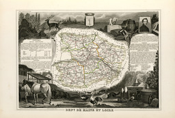 Carte illustrée du département de Maine-et-Loire en 1852. Source : http://data.abuledu.org/URI/53207723-carte-illustree-du-departement-de-maine-et-loire-en-1852