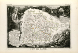 Carte illustrée du département des Landes en 1852. Source : http://data.abuledu.org/URI/53207ef4-carte-illustree-du-departement-des-landes-en-1852