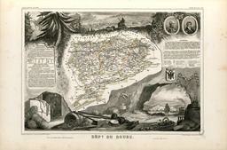 Carte illustrée du département du Doubs en 1852. Source : http://data.abuledu.org/URI/53208925-carte-illustree-du-departement-du-doubs-en-1852