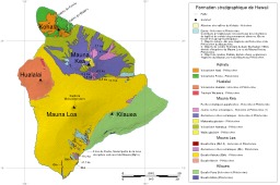 Carte stratigraphique de l'île d'Hawaii. Source : http://data.abuledu.org/URI/5093a2ed-carte-stratigraphique-de-l-ile-d-hawaii