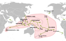 Cartographie de l'expansion des langues austronésiennes. Source : http://data.abuledu.org/URI/529bb4b3-cartographie-de-l-expansion-des-langues-austronesiennes
