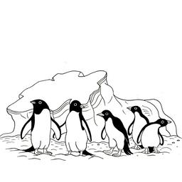 Cinq pingouins. Source : http://data.abuledu.org/URI/53fdf69b-cinq-pingouins