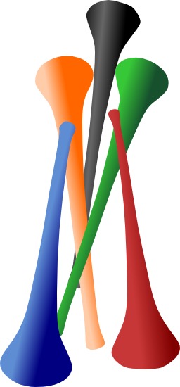 Cinq vuvuzelas. Source : http://data.abuledu.org/URI/52d31181-cinq-vuvuzelas