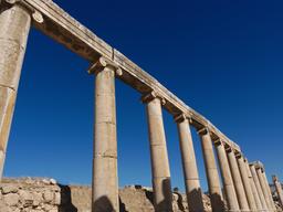 Colonnade ionique du Cardo à Jerash. Source : http://data.abuledu.org/URI/54b535d9-colonnade-ionique-du-cardo-a-jerash