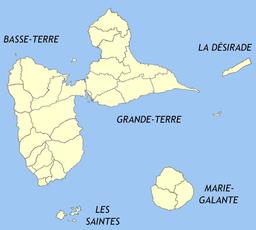 Communes du département de la Guadeloupe. Source : http://data.abuledu.org/URI/5295f189-communes-du-departement-de-la-guadeloupe