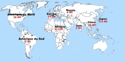 Consommation mondiale de bitume. Source : http://data.abuledu.org/URI/50cc53e1-consommation-mondiale-de-bitume