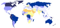 Disponibilité mondiale en eau douce en 2000. Source : http://data.abuledu.org/URI/50bd03f4-disponibilite-mondiale-en-eau-douce-en-2000