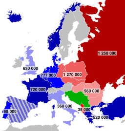 Effectifs militaires en Europe en 1959. Source : http://data.abuledu.org/URI/5309c0d4-effectifs-militaires-en-europe-en-1959