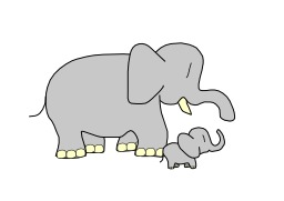 Éléphant avec son bébé. Source : http://data.abuledu.org/URI/501d0d83-elephant-avec-son-bebe