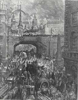 Embouteillage à Londres en 1872. Source : http://data.abuledu.org/URI/5630a5c8-embouteillage-a-londres-en-1872