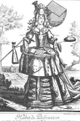 Habit de poissonnière au 17ème siècle. Source : http://data.abuledu.org/URI/59314cdc-habit-de-poissonniere-au-17eme-siecle