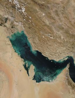 Image satellite du Golfe Persique. Source : http://data.abuledu.org/URI/541d900d-image-satellite-du-golfe-persique