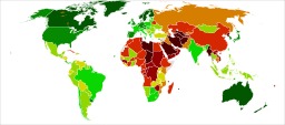 Index démocratique des pays du monde en 2010. Source : http://data.abuledu.org/URI/50706334-index-democratique-des-pays-du-monde-en-2010