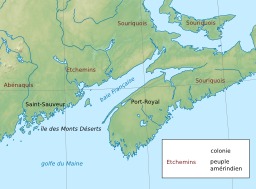 Indiens en Acadie en 1604-1607. Source : http://data.abuledu.org/URI/51ca24cf-indiens-en-acadie-en-1604-1607
