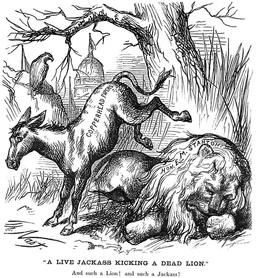 L'âne et le lion mourant. Source : http://data.abuledu.org/URI/51192240-l-ane-et-le-lion-mourant