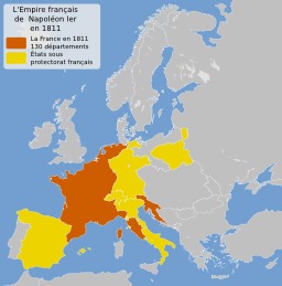 L'empire français de Napoléon Ier en 1811. Source : http://data.abuledu.org/URI/52c89935-l-empire-francais-de-napoleon-ier-en-1811