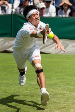 Le joueur de tennis Kei Nishikori à Wimbledon 2013. Source : http://data.abuledu.org/URI/53467f9a-le-joueur-de-tennis-kei-nishikori-a-wimbledon-2013