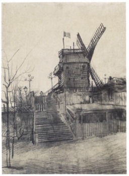 Le moulin de la Galette à Montmartre en 1887. Source : http://data.abuledu.org/URI/5515c430-le-moulin-de-la-galette-a-montmartre-en-1887