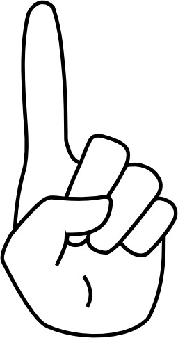 Le signe 1 avec la main. Source : http://data.abuledu.org/URI/5338165b-le-signe-1-avec-la-main