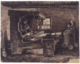 Le tisserand de Neunen et le bébé en 1884. Source : http://data.abuledu.org/URI/5515ba83-le-tisserand-de-neunen-et-le-bebe-en-1884