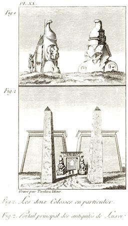 Les colosses de Louxor en 1799. Source : http://data.abuledu.org/URI/591e33cc-les-colosses-de-louxor-en-1799