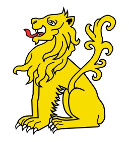 Lion Assis en héraldique. Source : http://data.abuledu.org/URI/525183db-lion-assis-en-heraldique