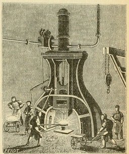 Marteau-pilon à vapeur. Source : http://data.abuledu.org/URI/524d96b3-marteau-pilon-a-vapeur