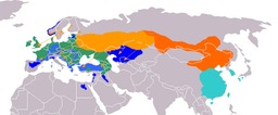 Migrations du corbeau freux. Source : http://data.abuledu.org/URI/50fde805-migrations-du-corbeau-freux