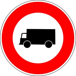 Panneau d'interdiction aux camions. Source : http://data.abuledu.org/URI/513770fe-panneau-d-interdiction-aux-camions