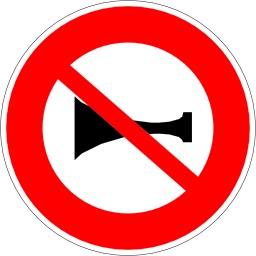 Panneau d'interdiction de klaxonner. Source : http://data.abuledu.org/URI/513773d5-panneau-d-interdiction-de-klaxonner