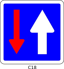 Panneau routier c18. Source : http://data.abuledu.org/URI/51a20ba8--panneau-routier-c18
