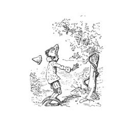 Pinocchio, le serpent et le piège. Source : http://data.abuledu.org/URI/51a23294-pinocchio-le-serpent-et-le-piege