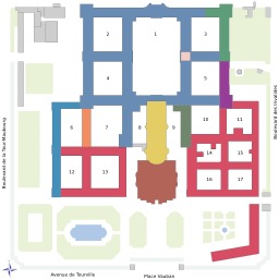 Plan de l'Hôtel des Invalides à Paris. Source : http://data.abuledu.org/URI/56bed331-plan-de-l-hotel-des-invalides-a-paris