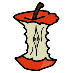 Pomme rouge mangée. Source : http://data.abuledu.org/URI/50499d0f-pomme-rouge-mangee
