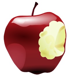 Pomme rouge mordue. Source : http://data.abuledu.org/URI/50474fe2-pomme-rouge-mordue