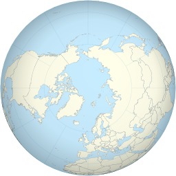 Projection polaire de l'hémisphère nord. Source : http://data.abuledu.org/URI/56c601a3-projection-polaire-de-l-hemisphere-nord
