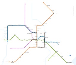 Réseau du métro de Montpellier. Source : http://data.abuledu.org/URI/50dcead6-reseau-du-metro-de-montpellier