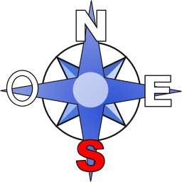 Logo D'étoile De Rose De Vent Avec Les Lettres De Titre Et Le