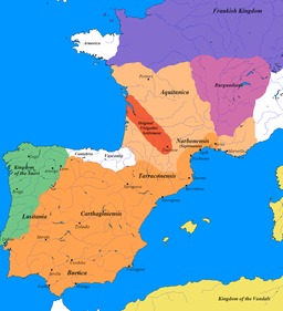 Royaume wisigoth. Source : http://data.abuledu.org/URI/507407e4-royaume-wisigoth