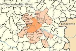 Saintes et communes limitrophes. Source : http://data.abuledu.org/URI/50766f7a-saintes-et-communes-limitrophes