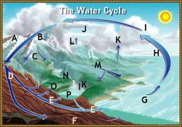 Schéma du cycle de l'eau. Source : http://data.abuledu.org/URI/50950450-schema-du-cycle-de-l-eau