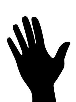 Silhouette de main droite. Source : http://data.abuledu.org/URI/514ea2d0-silhouette-de-main-droite