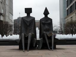 Statue d'un couple assis. Source : http://data.abuledu.org/URI/56549b4a-statue-d-un-couple-assis